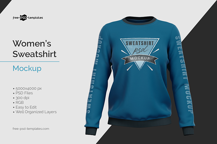 Women's Sweatshirt Mockup | Free PSD Templates