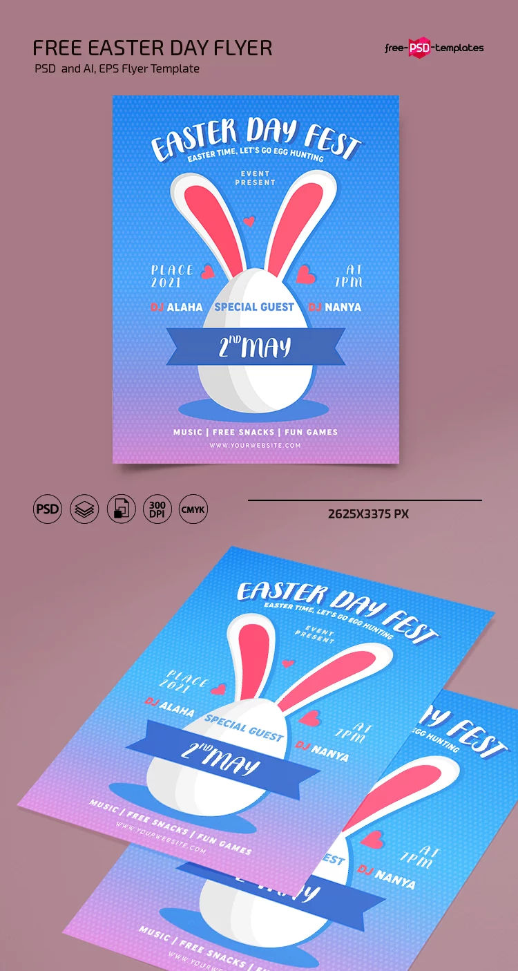 Free Easter Day Flyer Template in PSD + Vector (.ai, .eps)