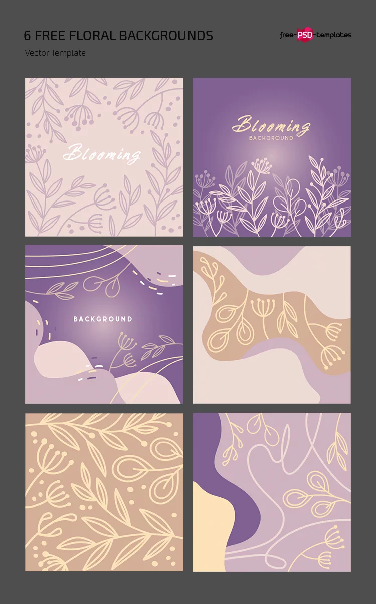 Free Floral BG Template in PSD + Vector (.ai+.eps)