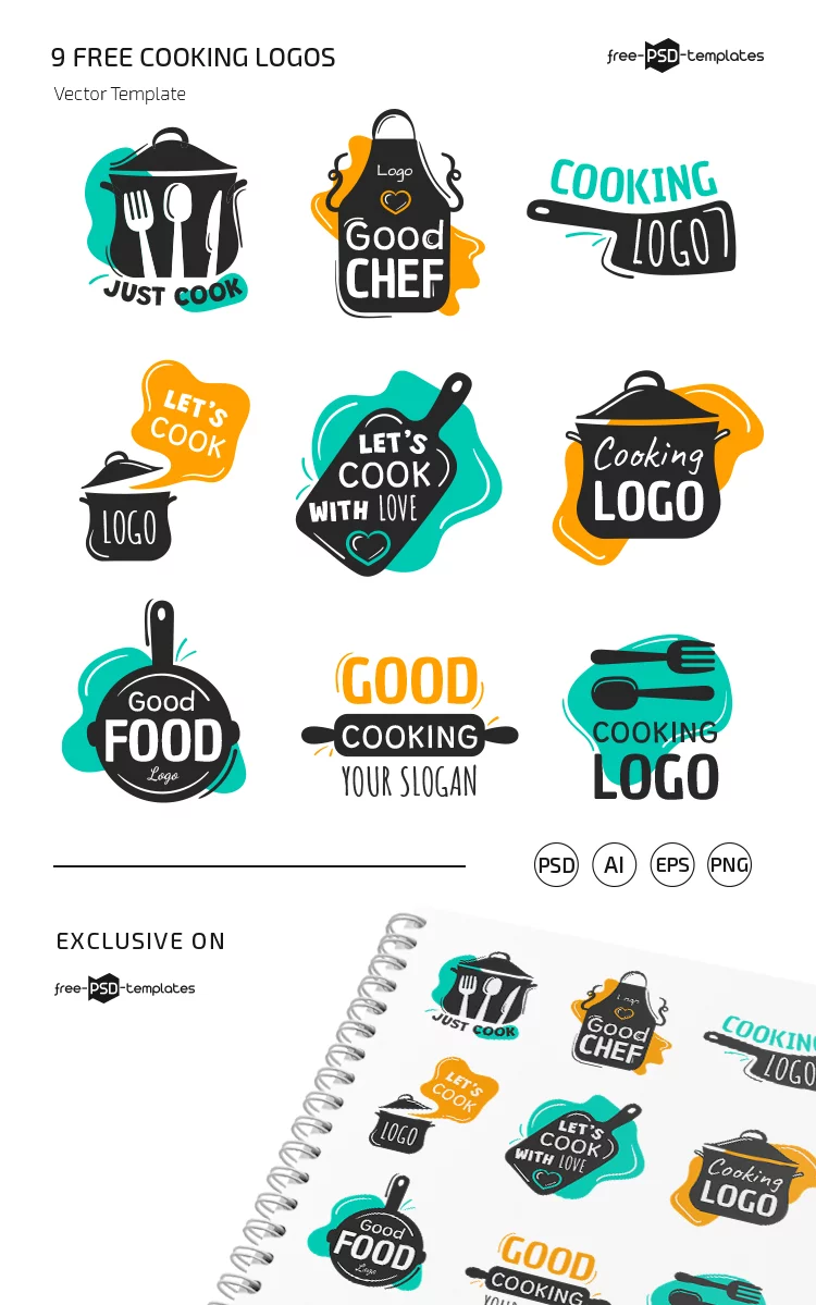 Free Cooking Logos Templates in EPS + PSD