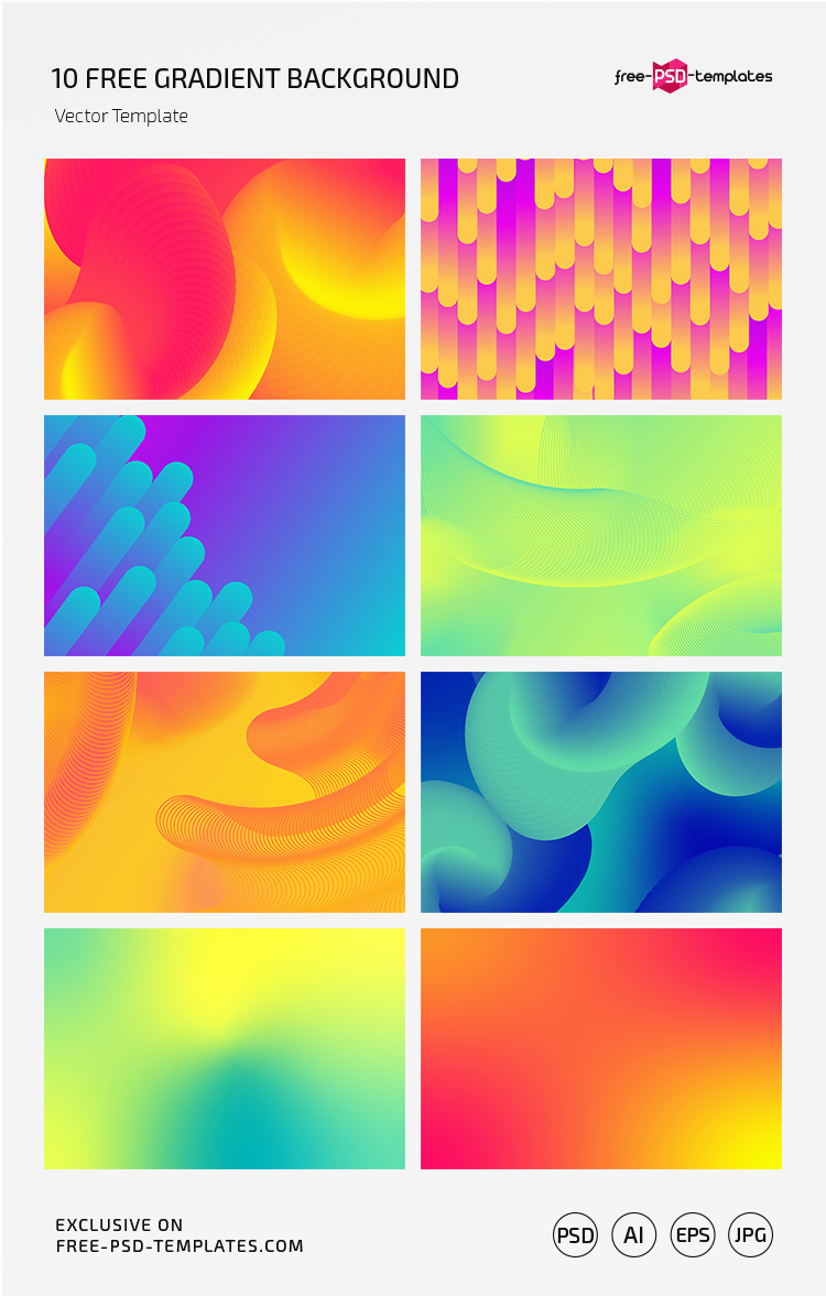 Free Gradient Backgrounds Set in EPS + PSD – Free PSD Templates