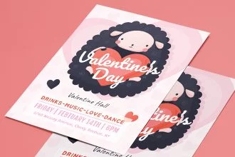 Free Valentine’s Day Flyer Templates in PSD + Vector (.ai+.eps)