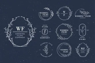 Free Wedding Logo Set Template in PSD + Vector (.ai+.eps)