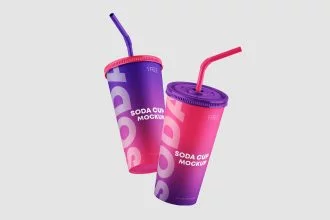 Free Paper Soda Cup Mockups in PSD