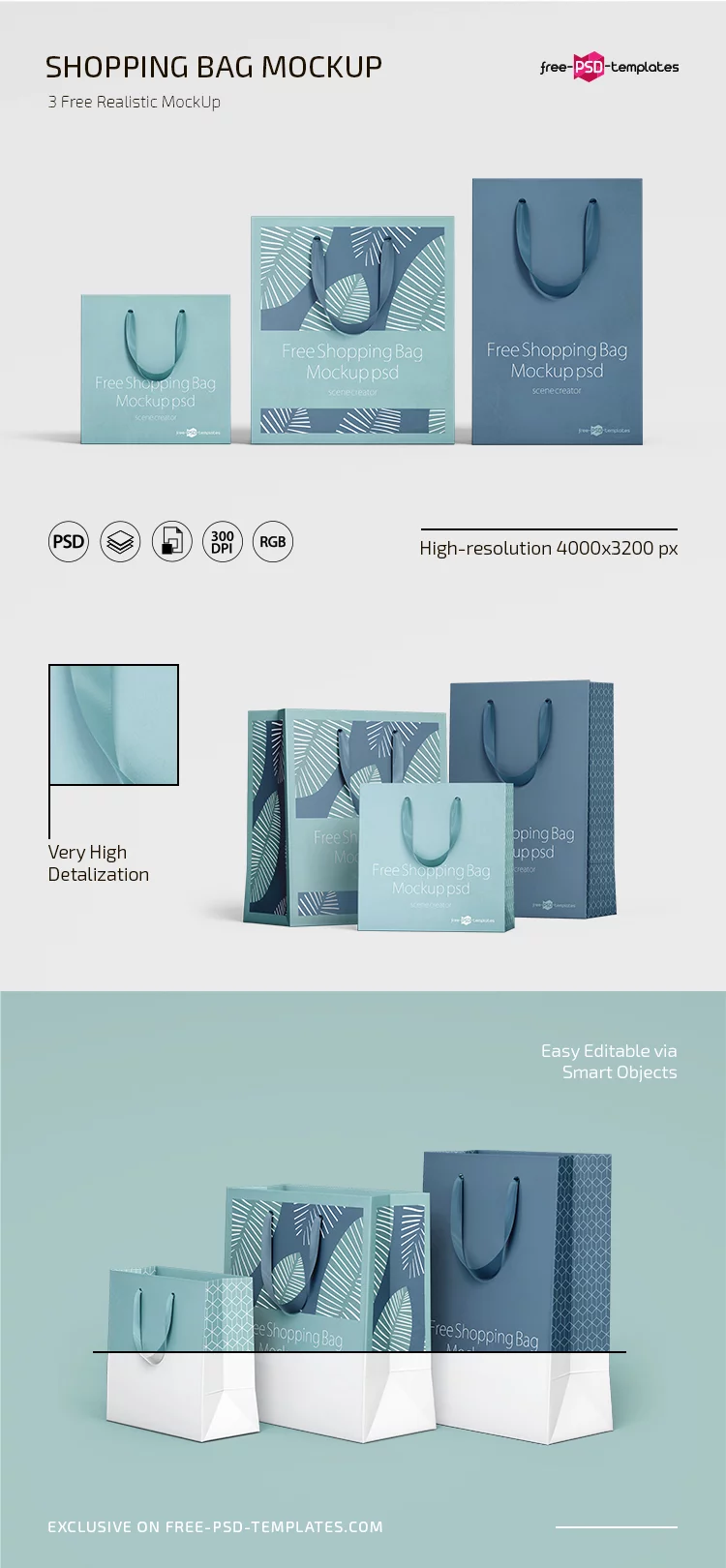 Free SHOPPING BAG MOCKUP PSD