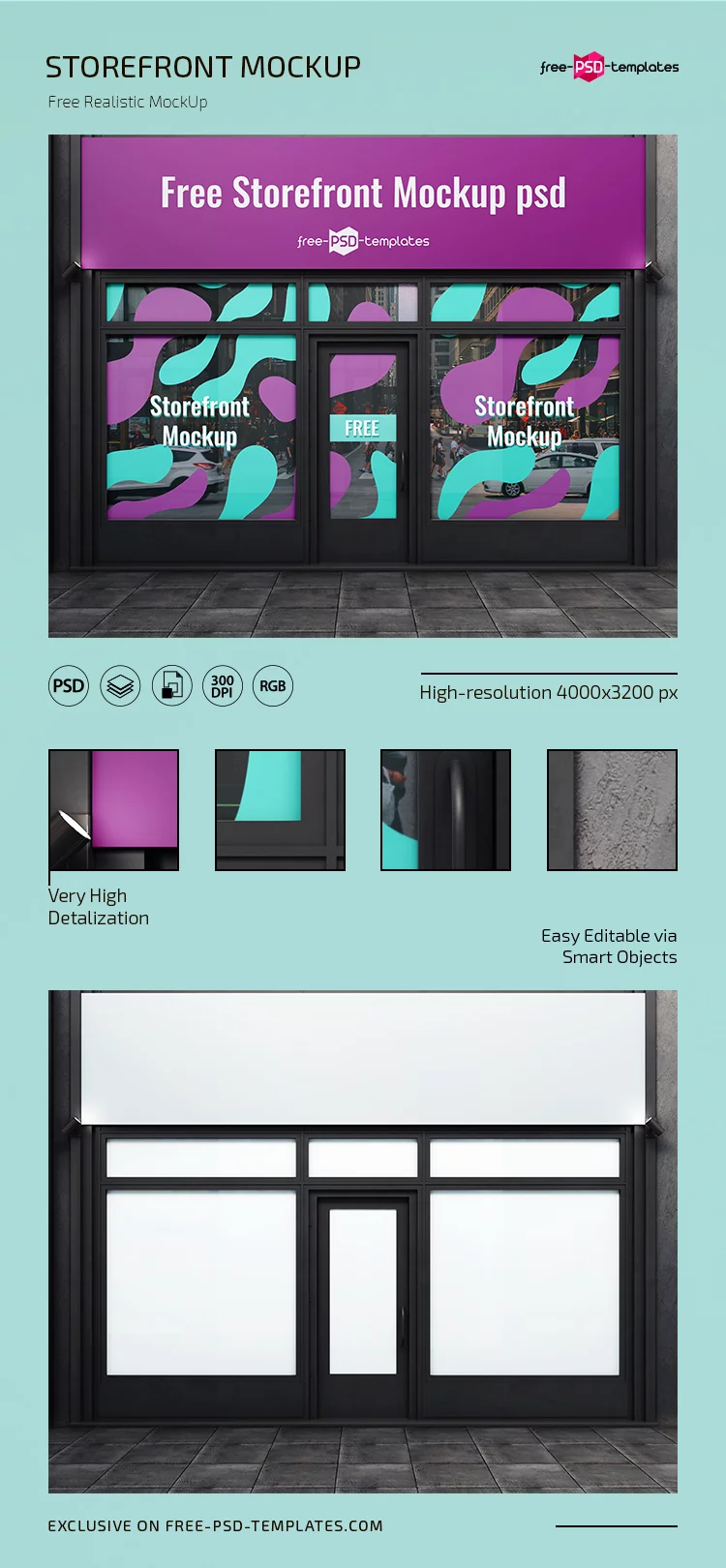 Free storefront mockup psd