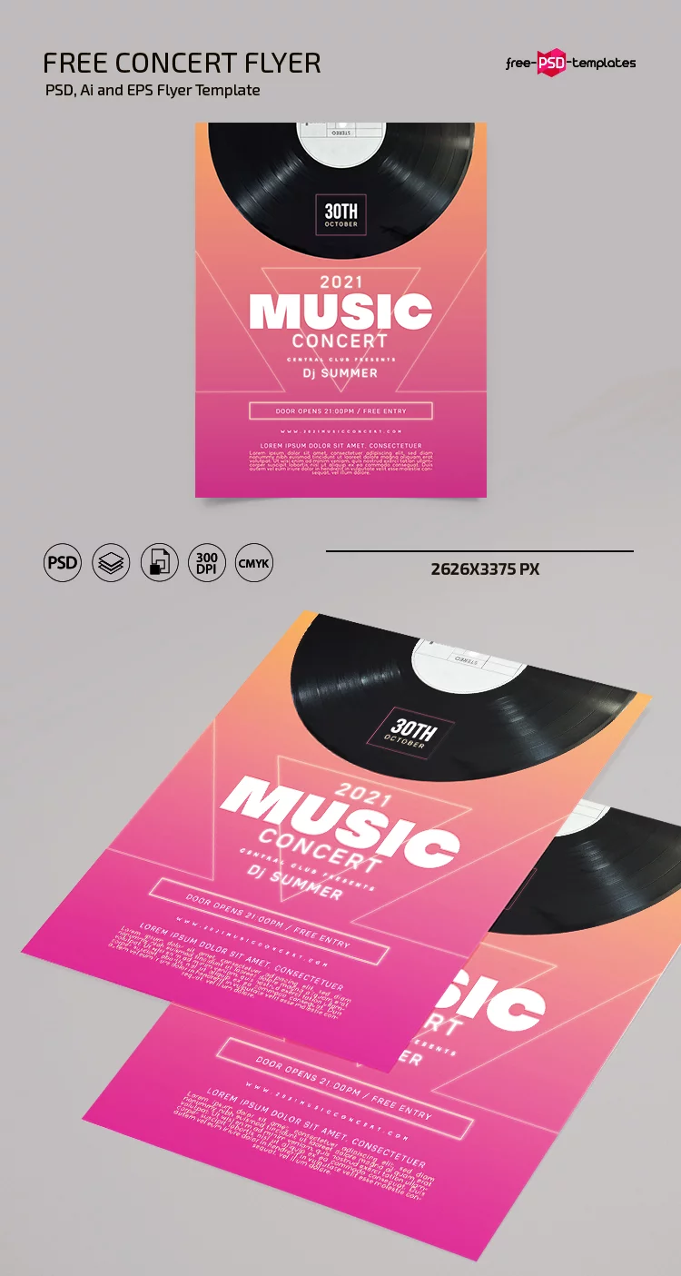 Free Concert Flyer Template in psd