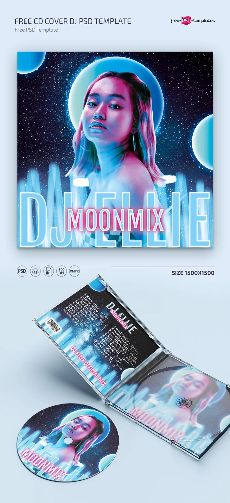 Free CD Cover dj PSD Template