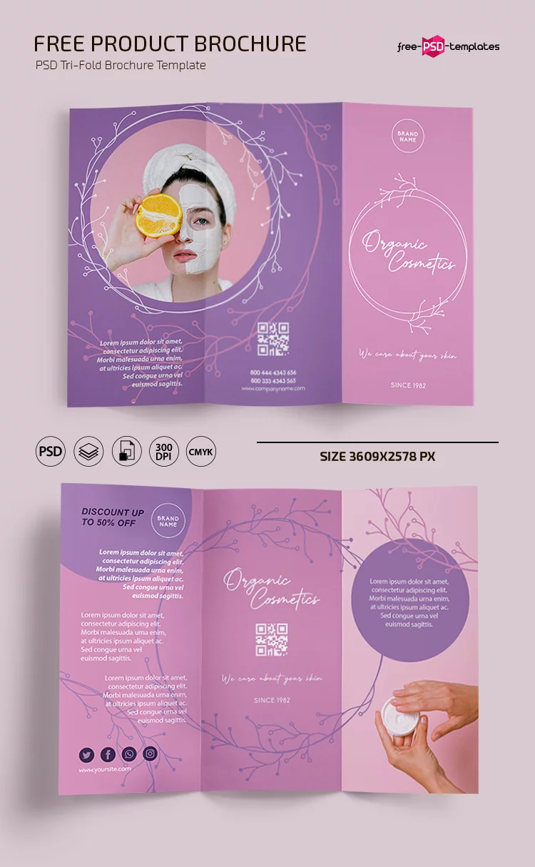 Free Product Tri-fold Brochure templates psd