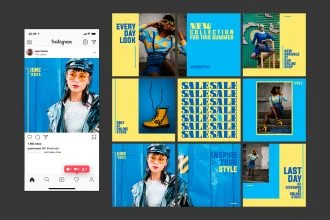 Free creative social media template for Instagram in psd