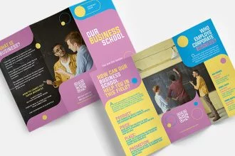 Free business school Trifold Brochure Template in PSD