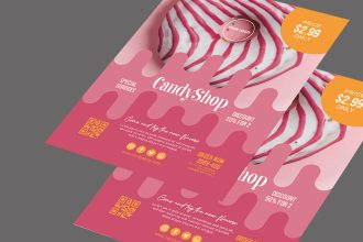 Free Candy Shop Flyer Template in PSD + Vector (.ai, .eps)