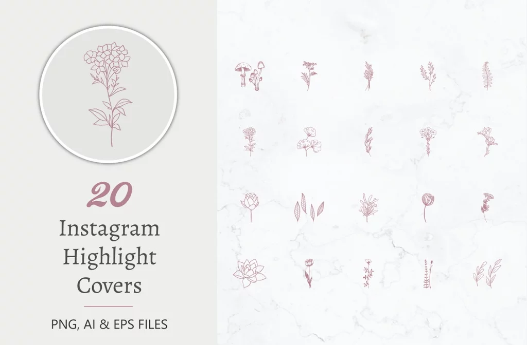 Free 20 Botanical Instagram Highligh Covers