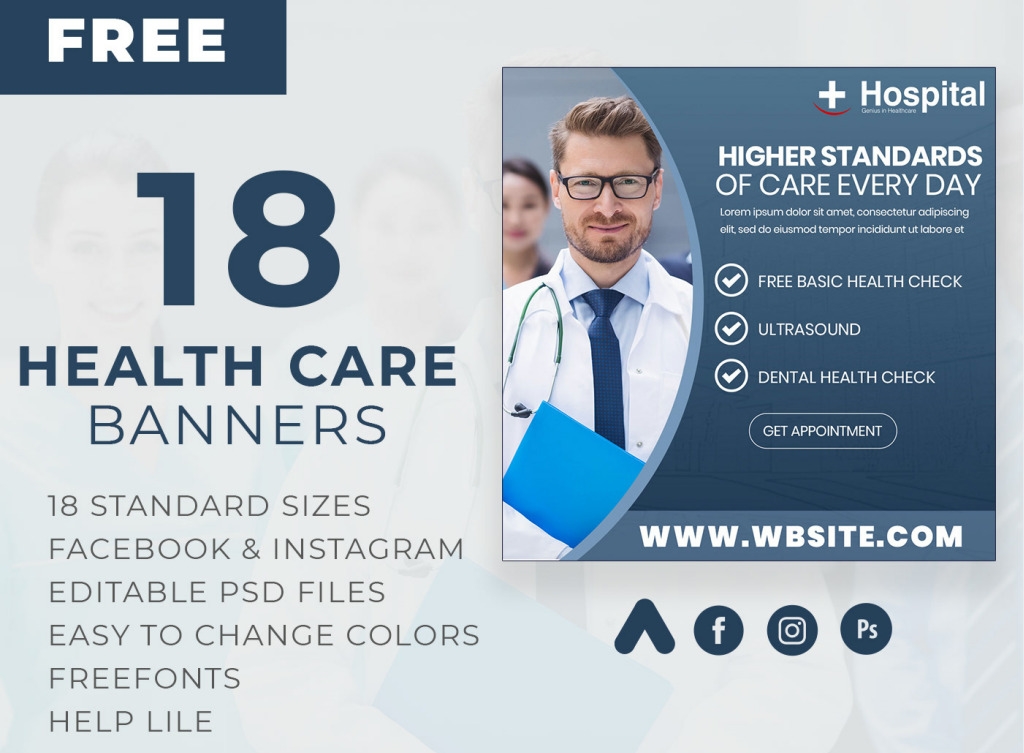 Free Healthcare Banners in PSD Free PSD Templates