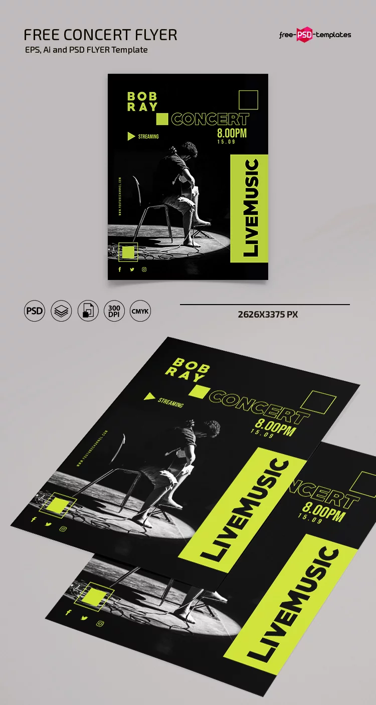 Free Concert Flyer Template PSD