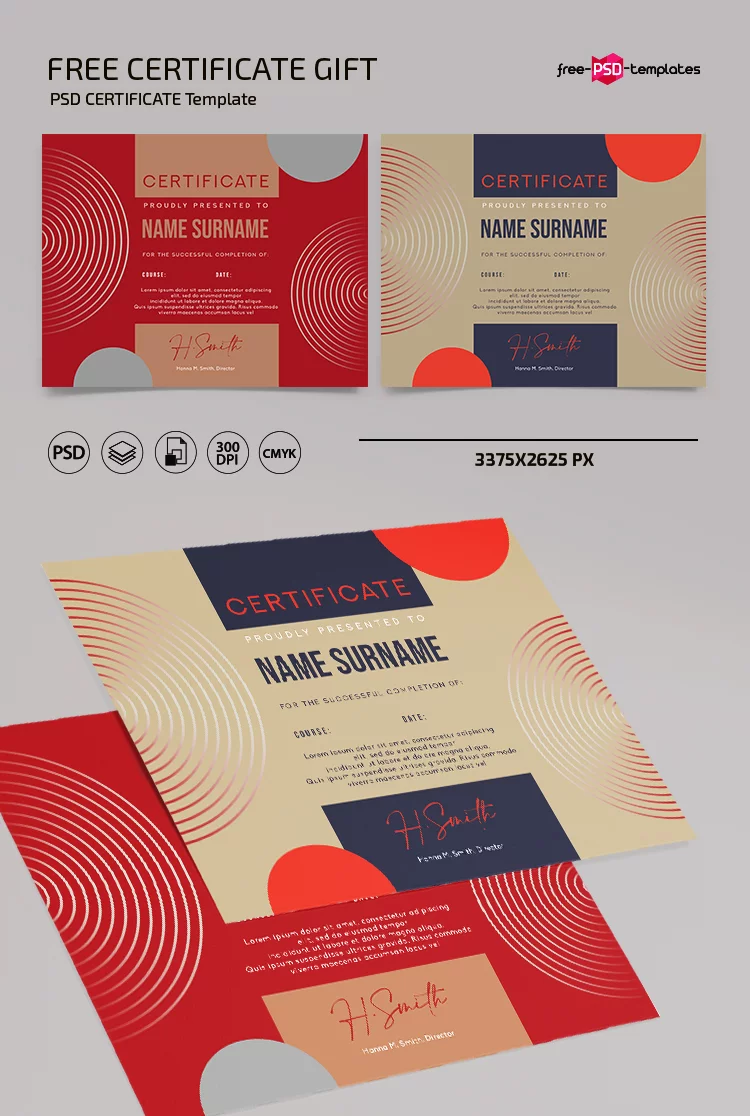 Free Gift Certificate PSD