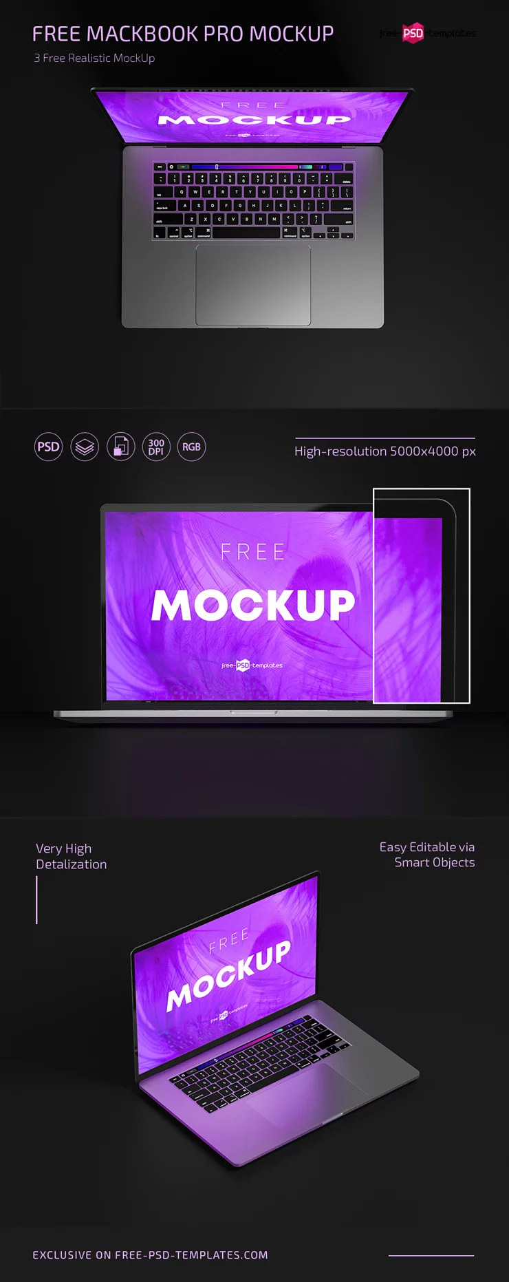 Free Mackbook pro mockup