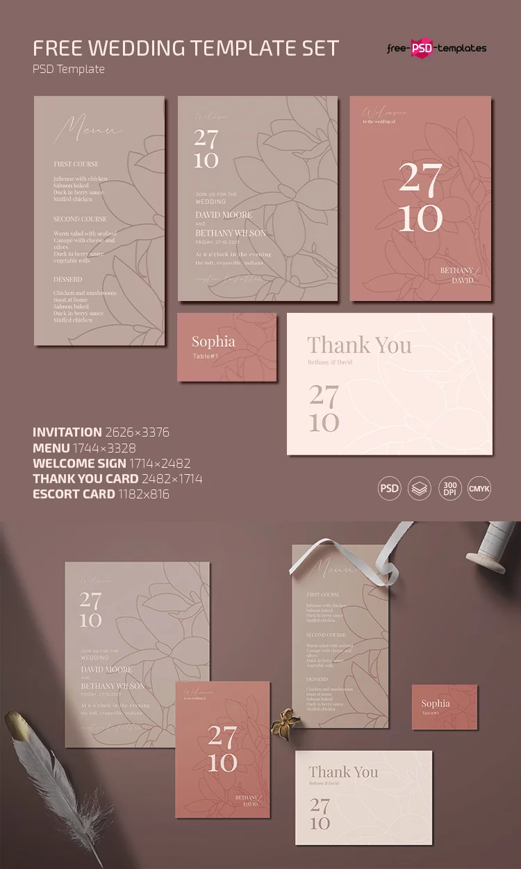 Free Wedding Template Set