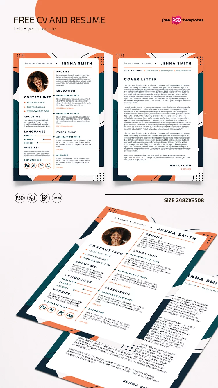 Free CV and Resume PSD Template