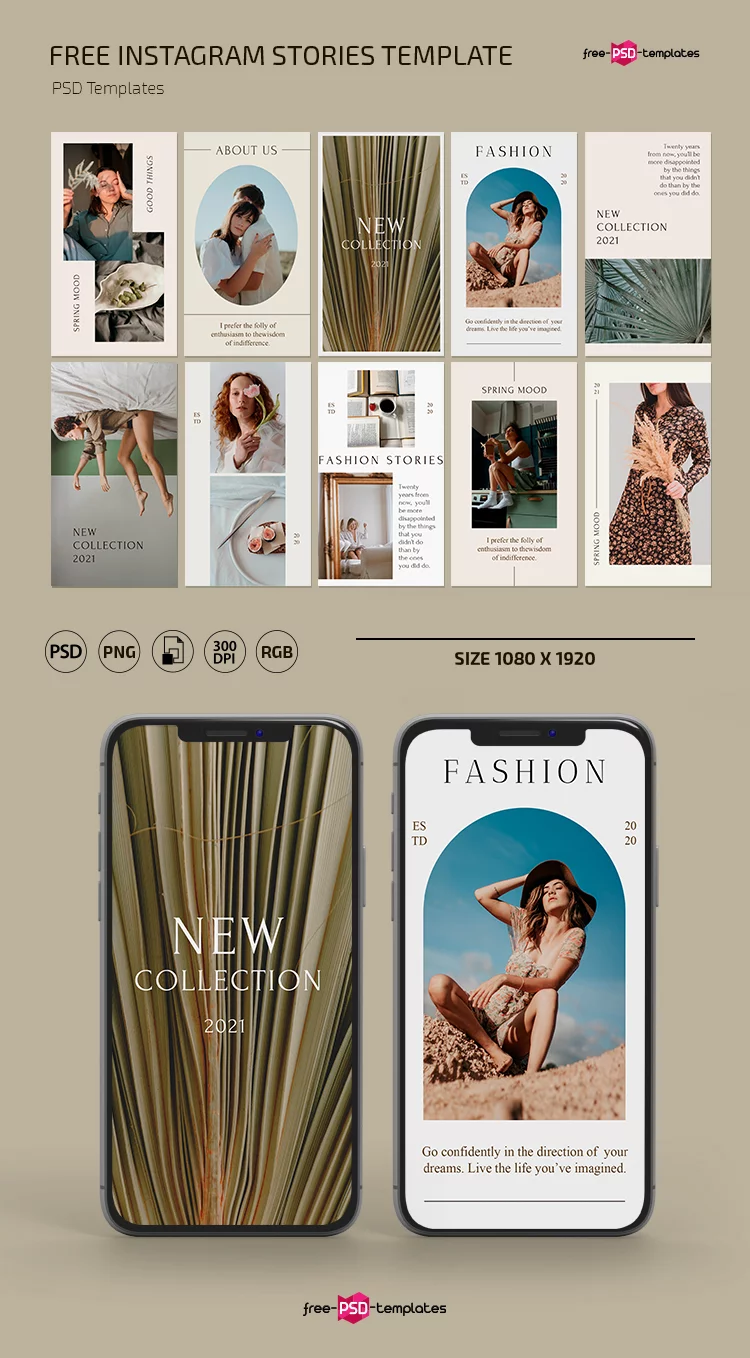 Free Fashion Instagram Stories Set PSD