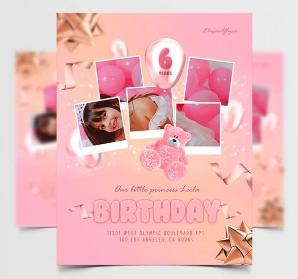Birthday Card CDR File I First Birthday Invitation Card Design 