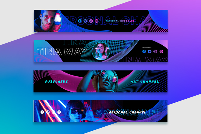 Download Free Youtube Banner Channel Art Free Psd Templates