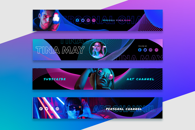 youtube banner template psd