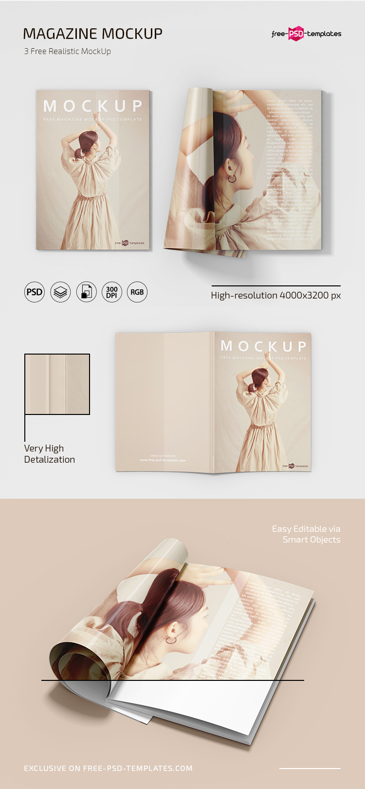 Download Free Psd Magazine Mockup Template Free Psd Templates