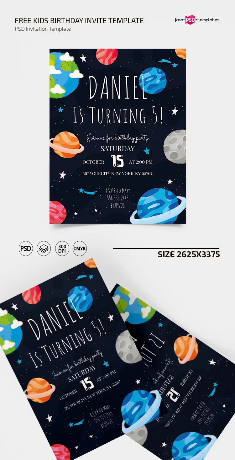 Free Kids Birthday Invite Template