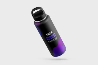 Free Metallic Water Bottle Mockup Set