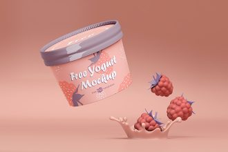Free Yogurt Packaging Mockup