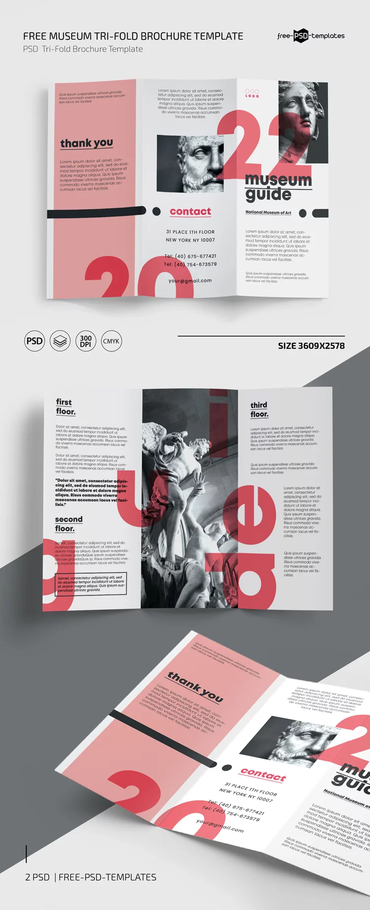 Free Museum Guide Tri-Fold Brochure Template