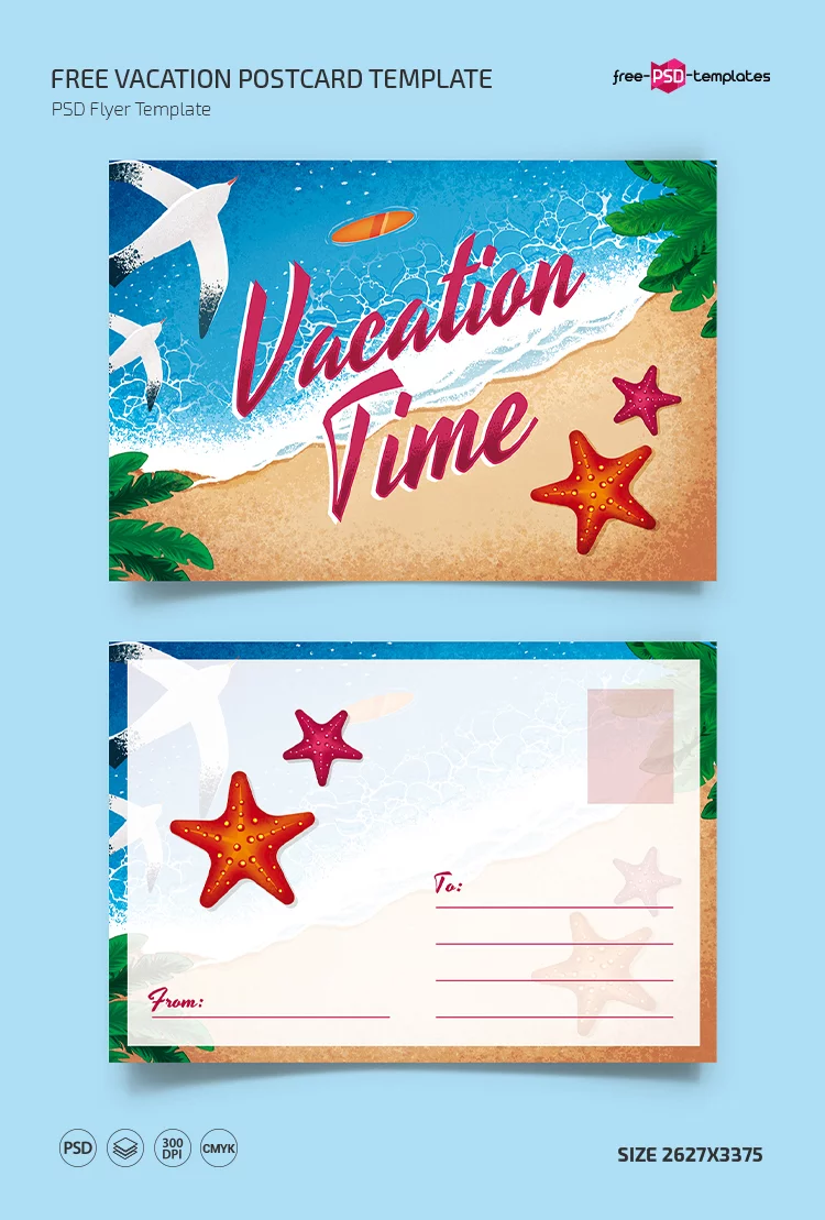 Free Vacation Postcard Template