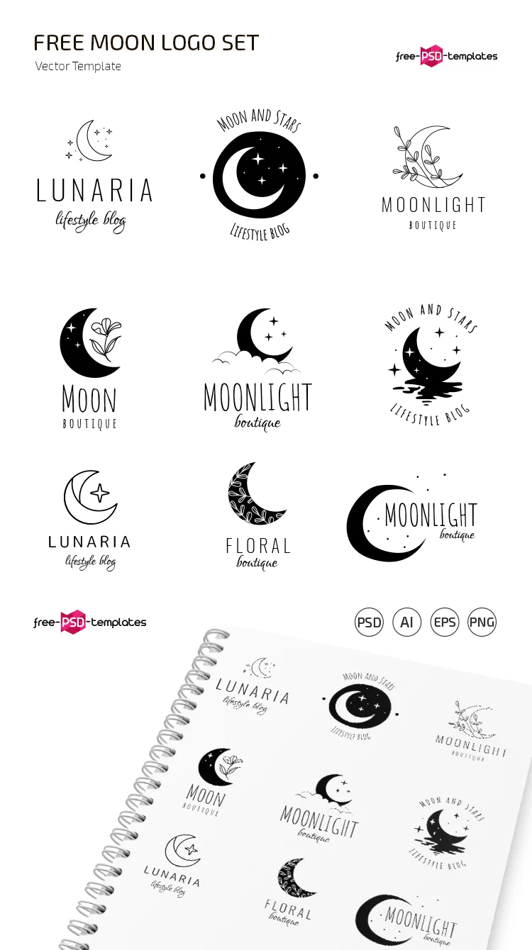 Free Moon Logo Set