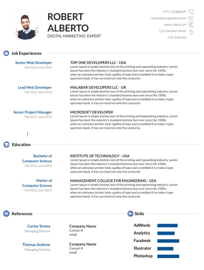 download online resume template free