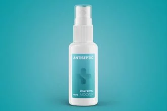 Free Antiseptic Spray Bottle Mockup