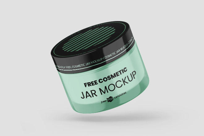 Free Glass Cosmetic Jar Mockup