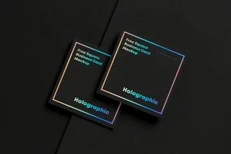 Free Square Business Card Mockup