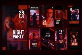 9 Free Instagram Night Party Stories in PSD