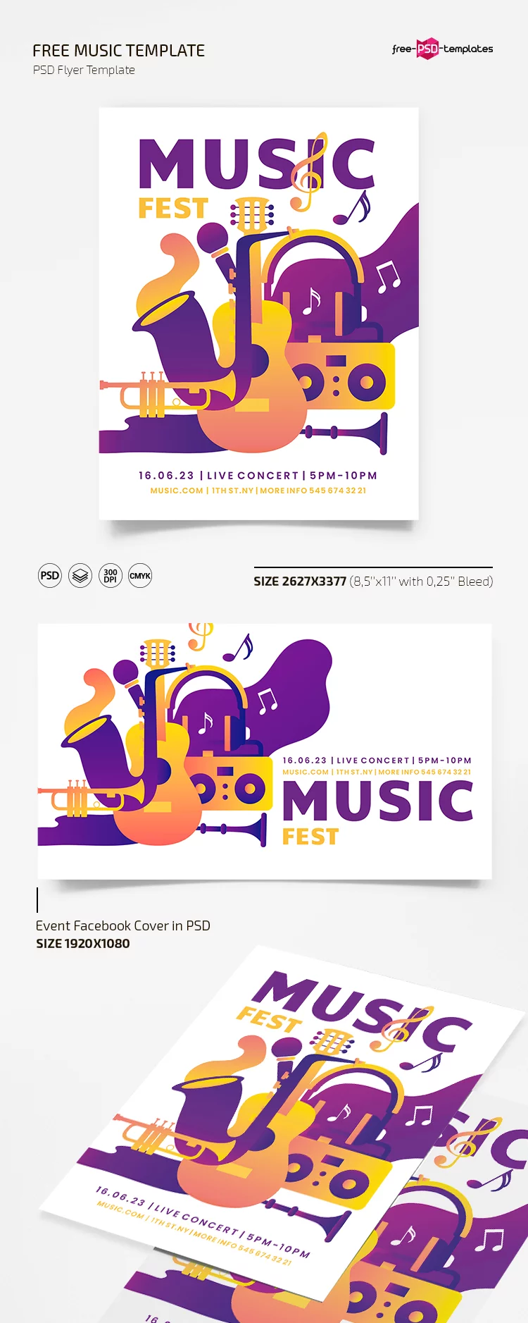 Free Music Fest Flyer Template