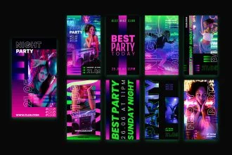 9 Free Party Instagram Stories Template