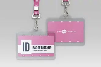 Free ID Badge Mockup