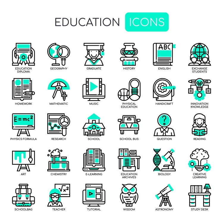 10 - Free education icons