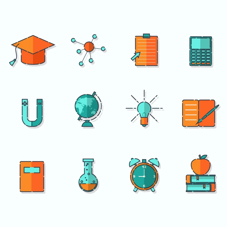 10 - Free education icons