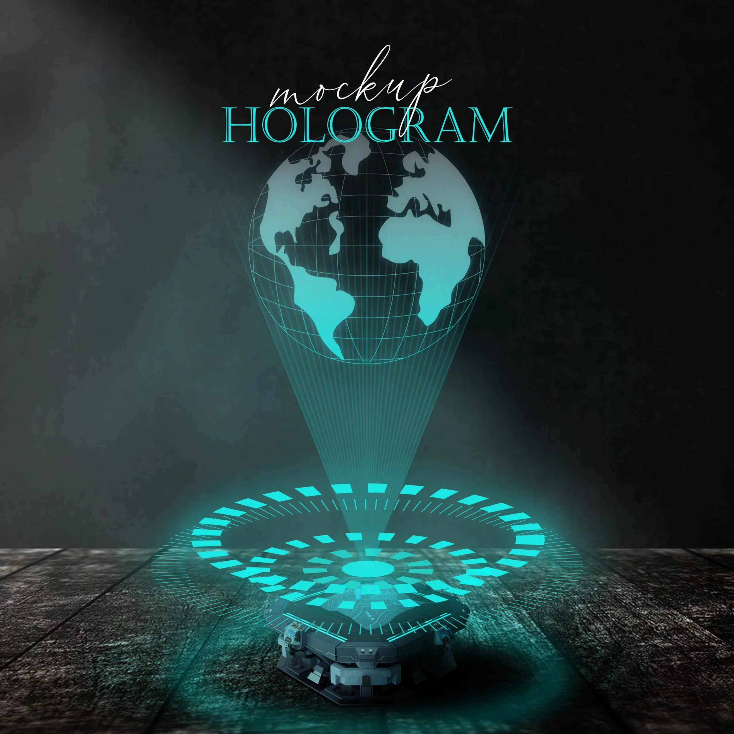 Free Hologram Mockup PSD Template