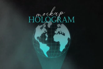 Free Hologram Mockup PSD Template