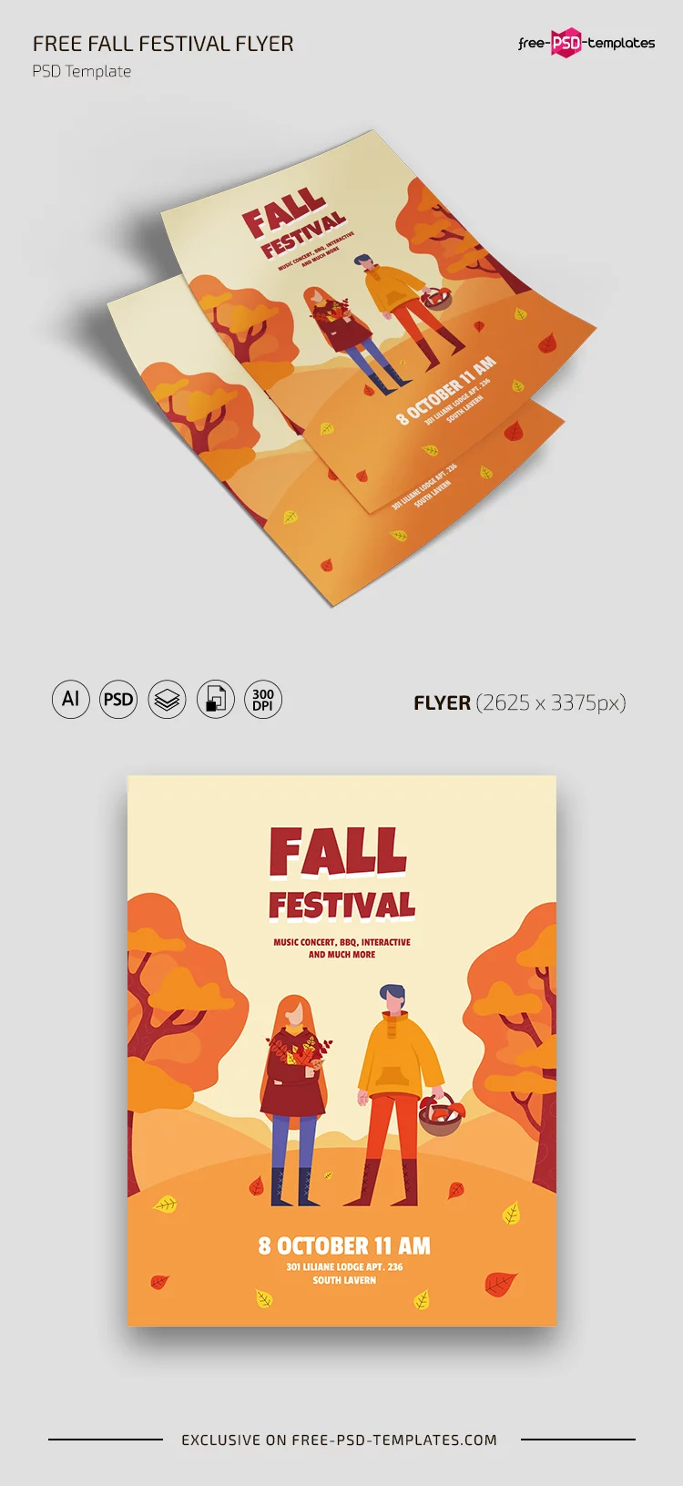Free Fall Festival Flyer PSD Template