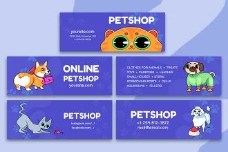 Free Petshop Facebook Cover Templates in PSD