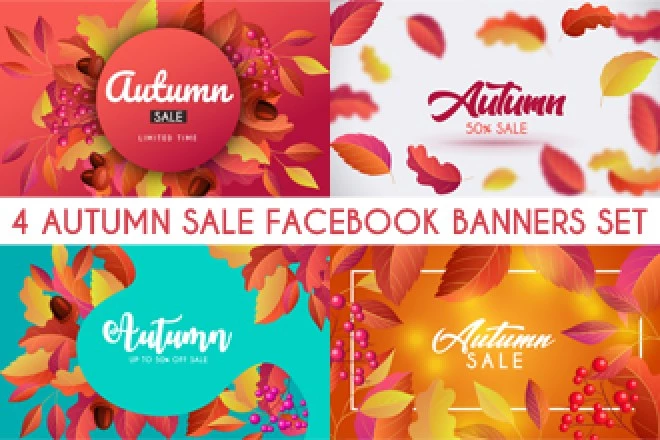 Free Autumn Sale Facebook Banners Set