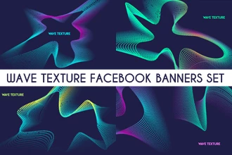Free Wave Texture Facebook Banners Set